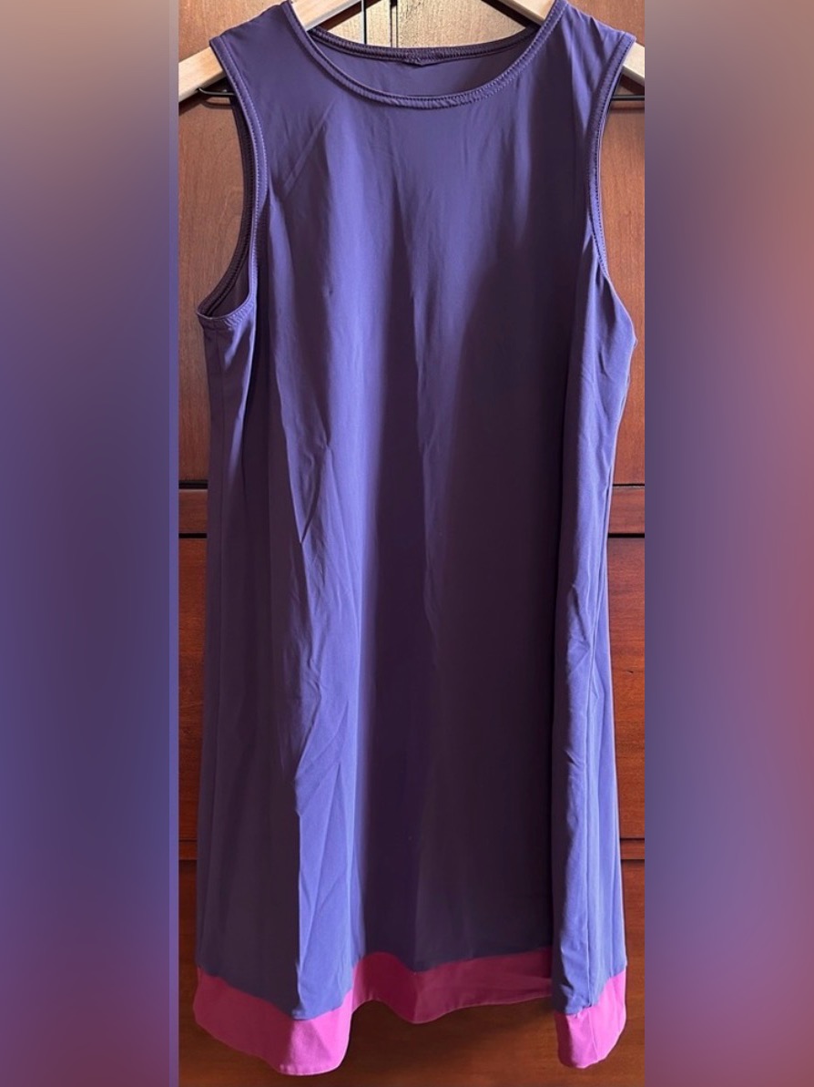 Ladies Karla Colletto Vintage Purple Pink Sleeveless Swim Tennis Dress - S